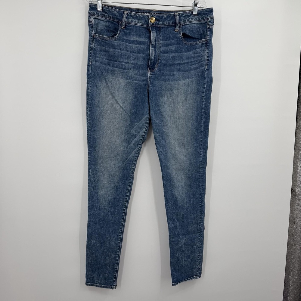 American Eagle Outfitters Jeans Womens 16 Long Blue Jegging Skinny High Rise